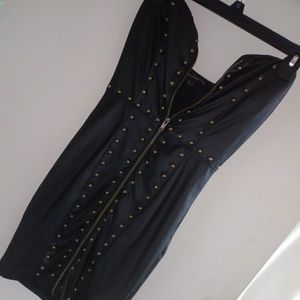Black like  leather material   tube dress